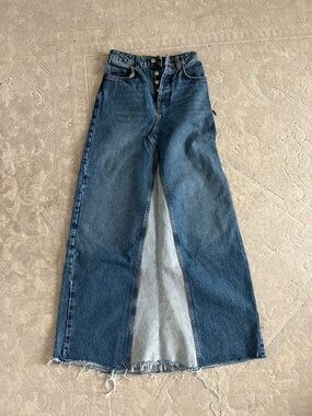 Topshop Dark Blue Denim Maxi Skirt